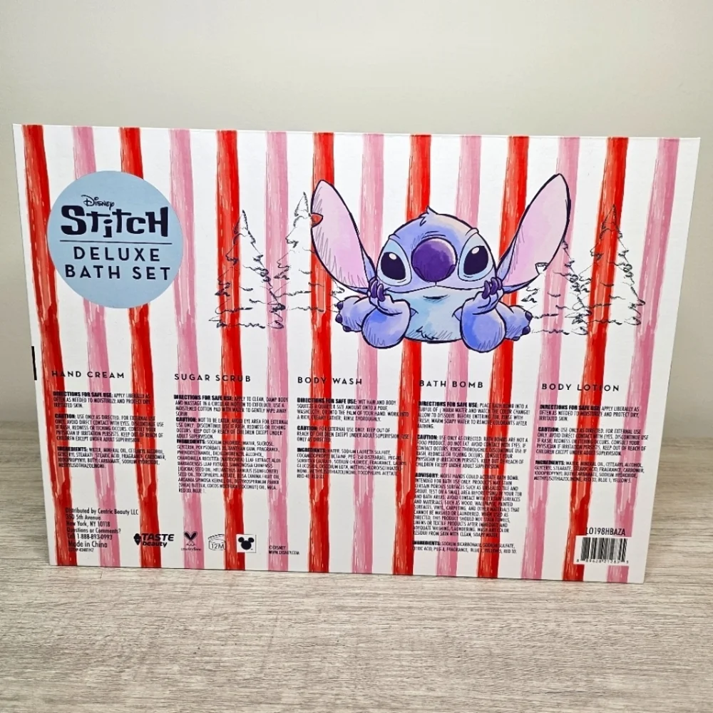 Disney Lilo and Stitch Keepsake Storage Container Striped Bow Magnetic Box